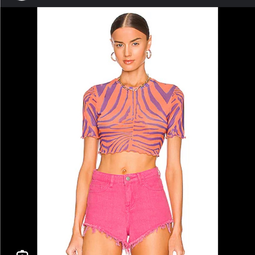 AFRM Zebra Crop Top - Purple and Orange